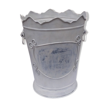 Vintage tin flower pot bucket