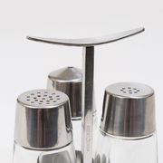 Set of condiments Marianne Denzel salt and pepper, Berndorf, Austria, 1960s