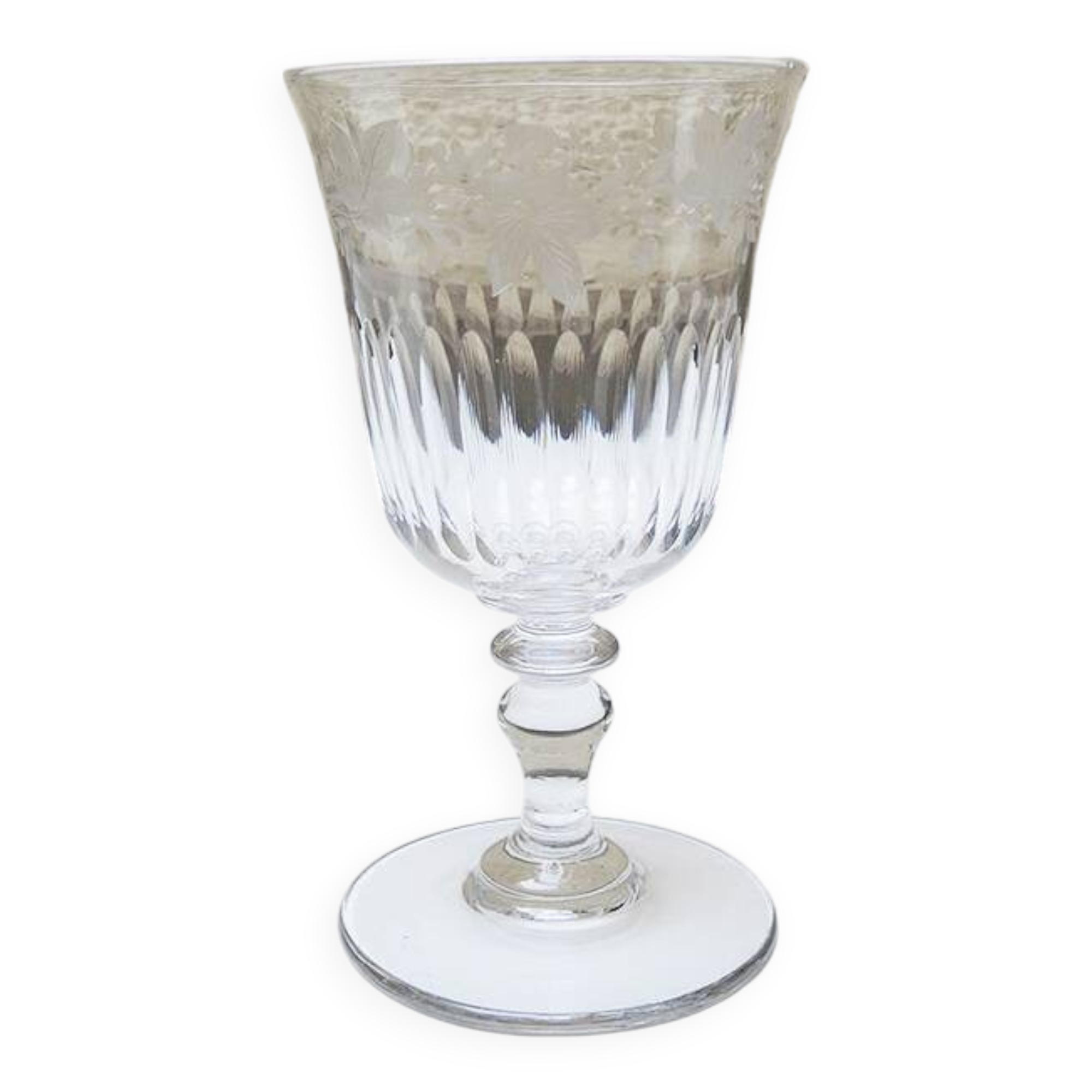 Antique xl stemmed glass – floral decor