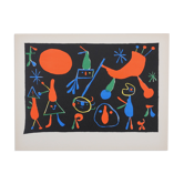 Joan Miro : Personnages dans les étoiles, lithographie