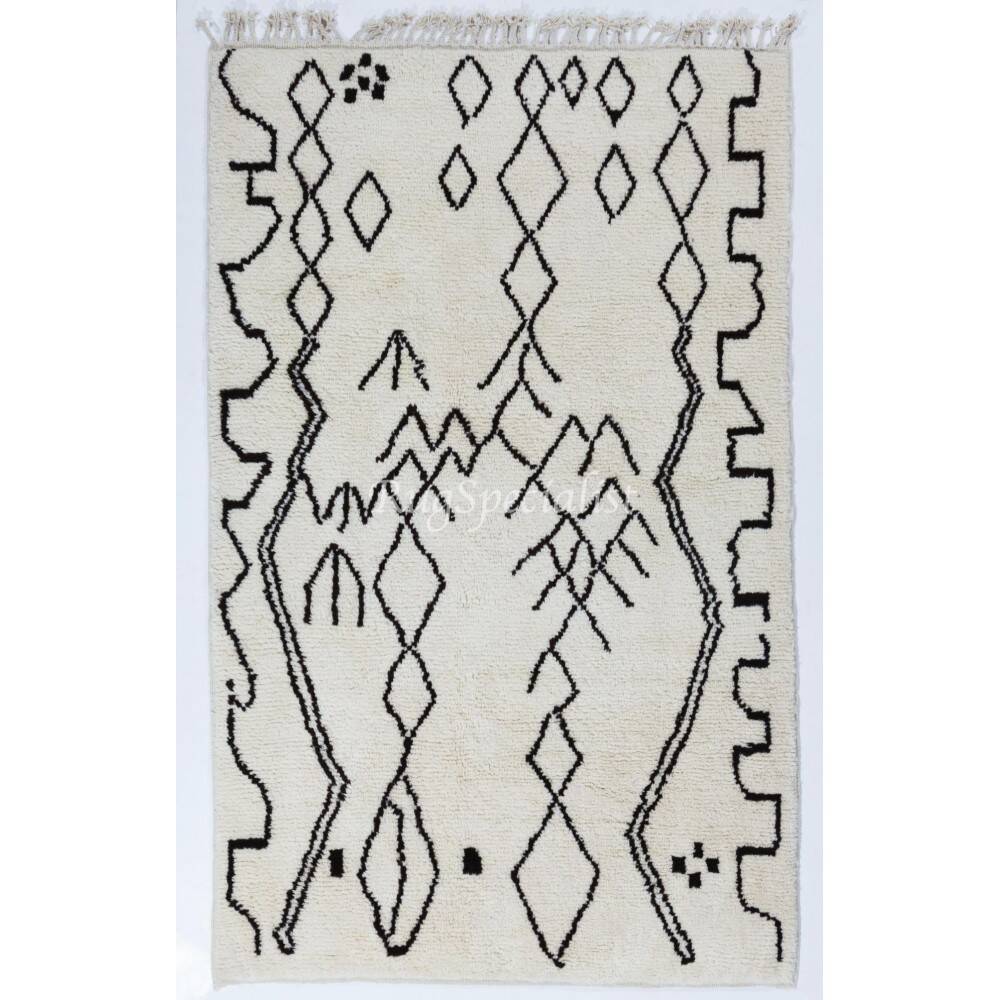 New Moroccan style Tulu Rug Made of Natural Undyed Wool. Custom Options Available