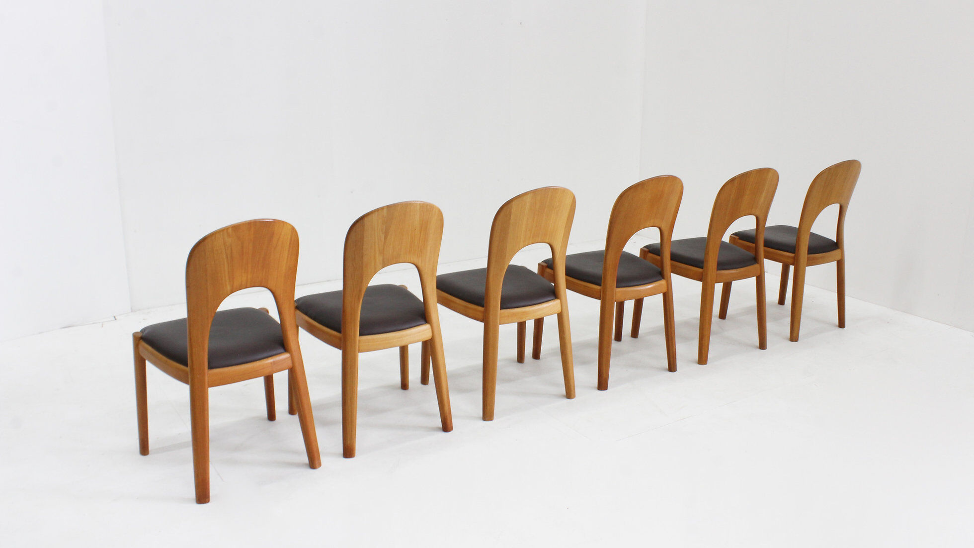 Vintage Danish teak dining chairs by Niels Koefoed set of 6