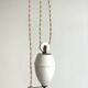 Opaline glass pendant light, frilly, rises and falls