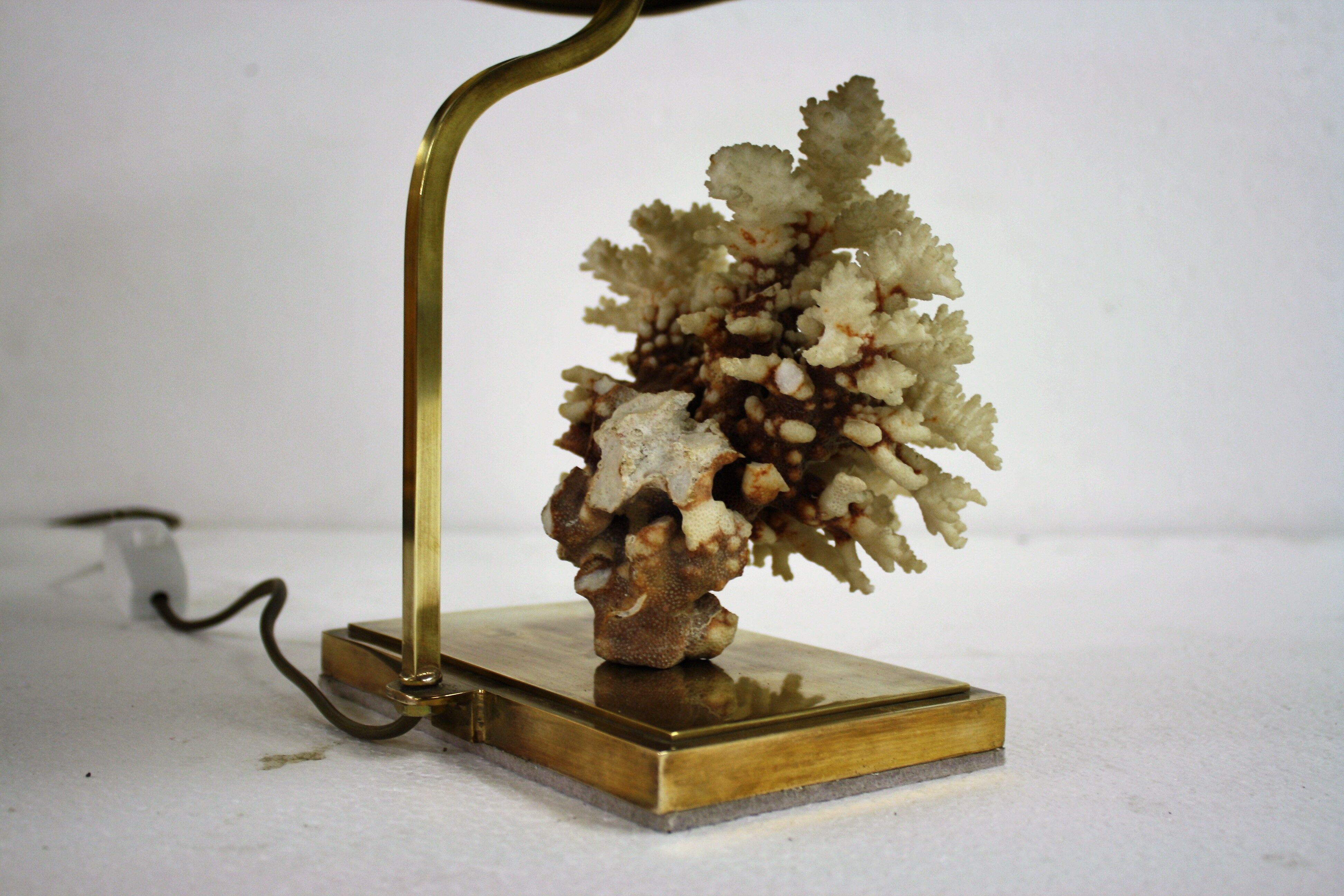 Brass coral table lamp, 1970s