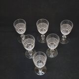 6 Antique Baccarat Crystal Engraved Wine/Port Glasses