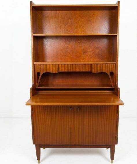 Vintage teak secretary bookcase from the 1960s.