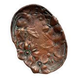 Ancienne coupe vide poche art nouveau en bronze signée