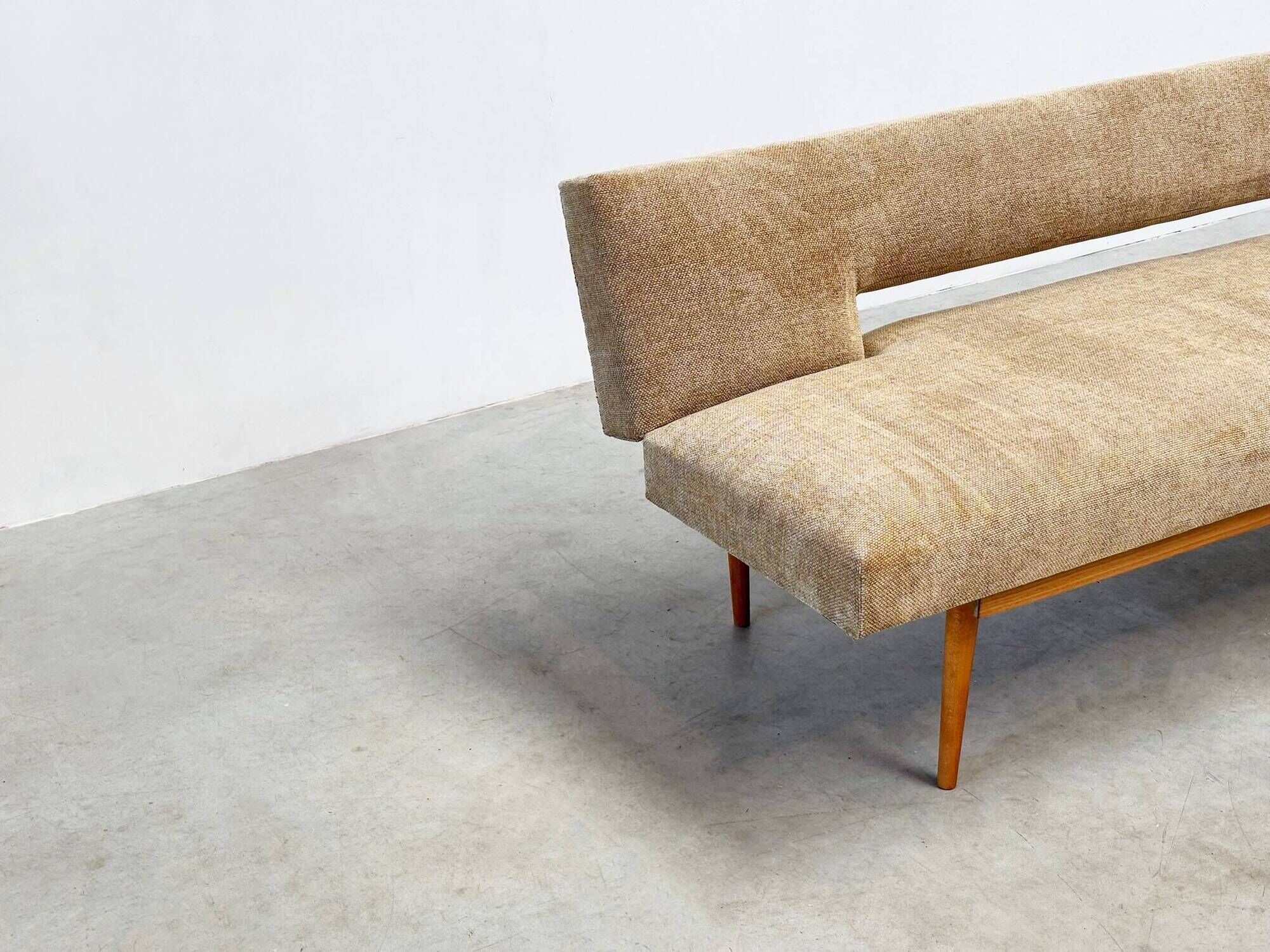 1970's German wooden sofa / daybed