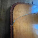 Curved rattan mirror 70s