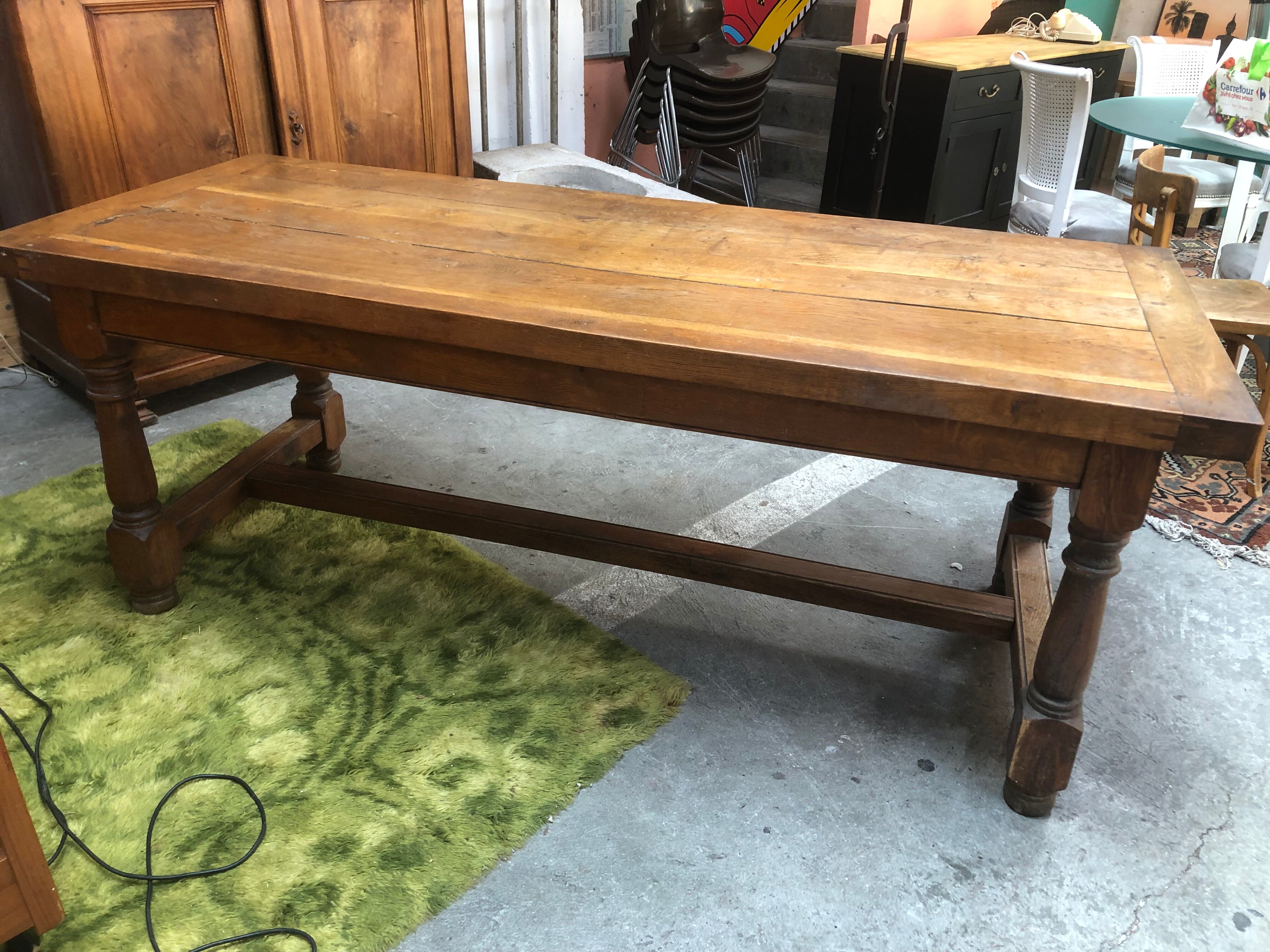 Old farmhouse table in solid oak