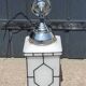Art deco wall lamp in chromed metal and enamelled opaline glass