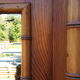Early 20th century wardrobe in turned pine and pitch pine