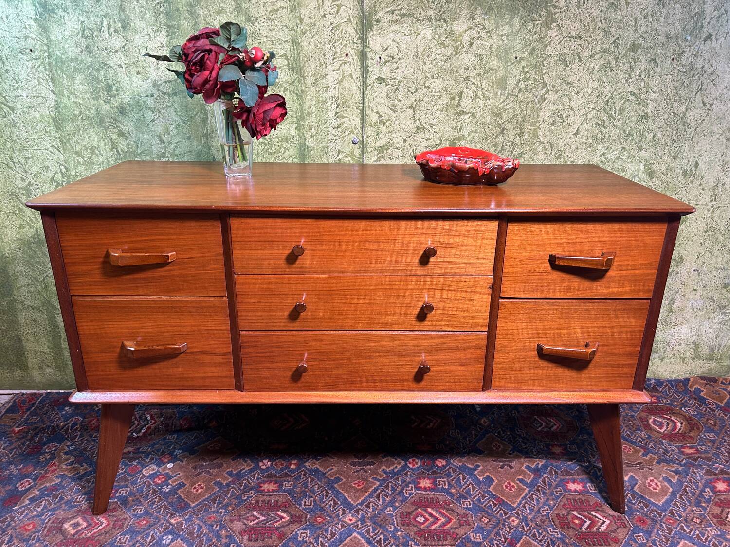 Mid century retro vintage teak small sideboard by Alfred Cox 1960