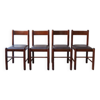 4 chaises brutalistes skaï (3 lots dispos)