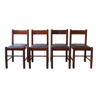 4 brutalist skai chairs (3 lots available)