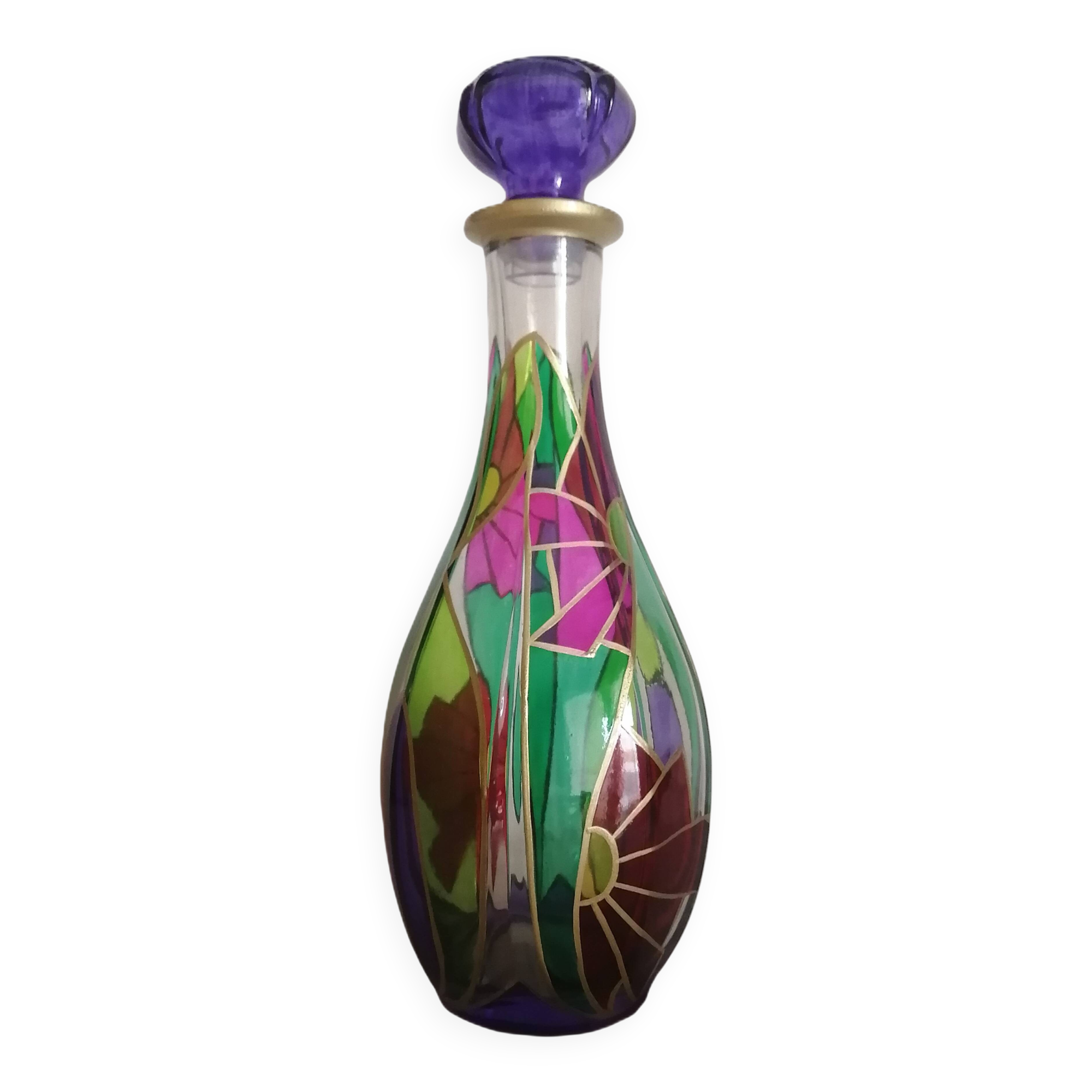 Art Deco glass carafe from Murano, Punto Arte workshop, Luigi Bormiol style.