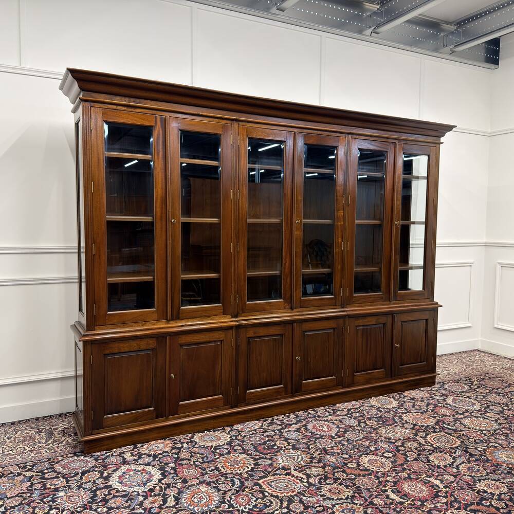 Large English Bookcase with Glass Doors
