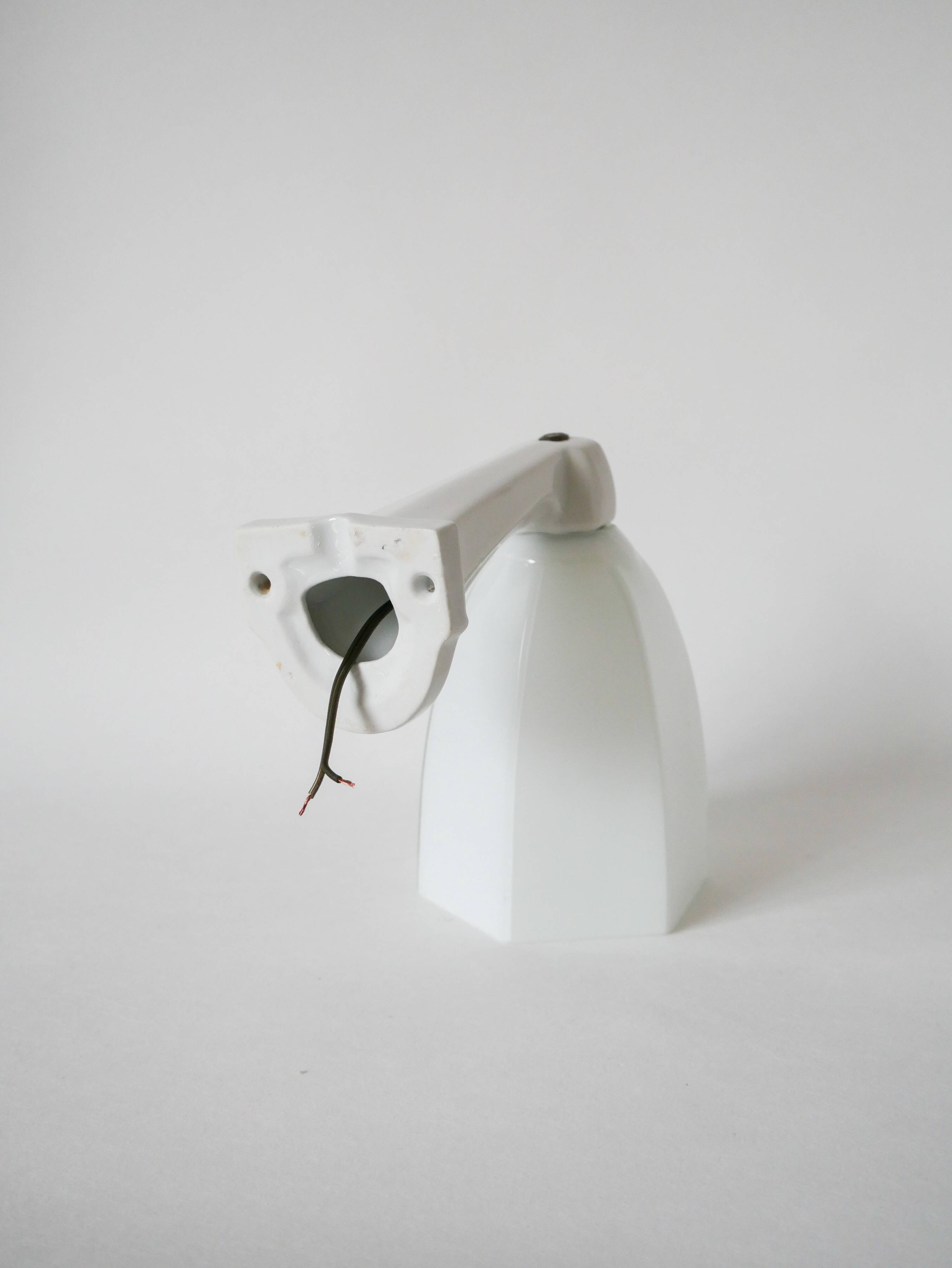 graphic art deco wall light and 20th century porcelain support