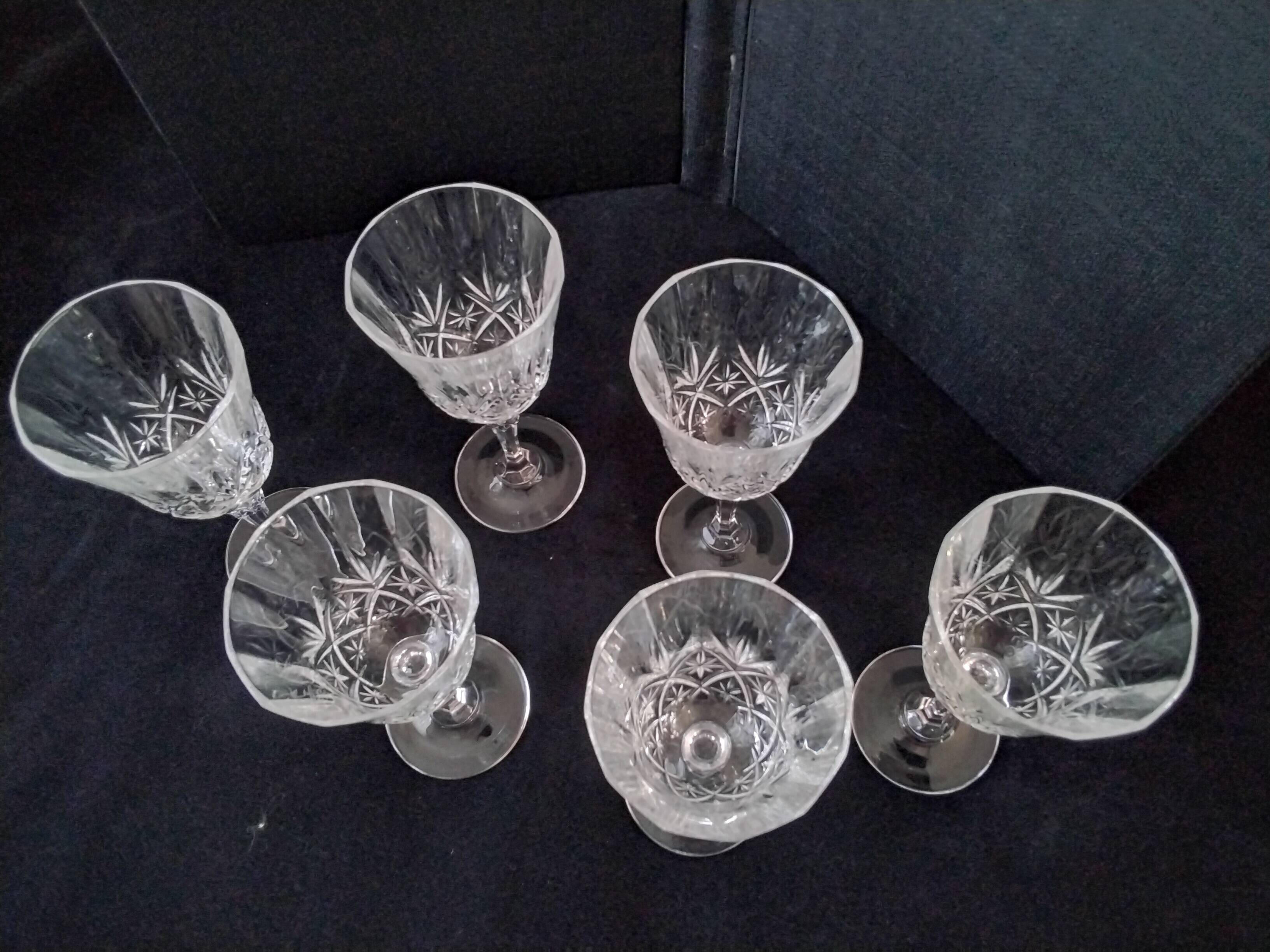 6 RCR crystal wine glasses