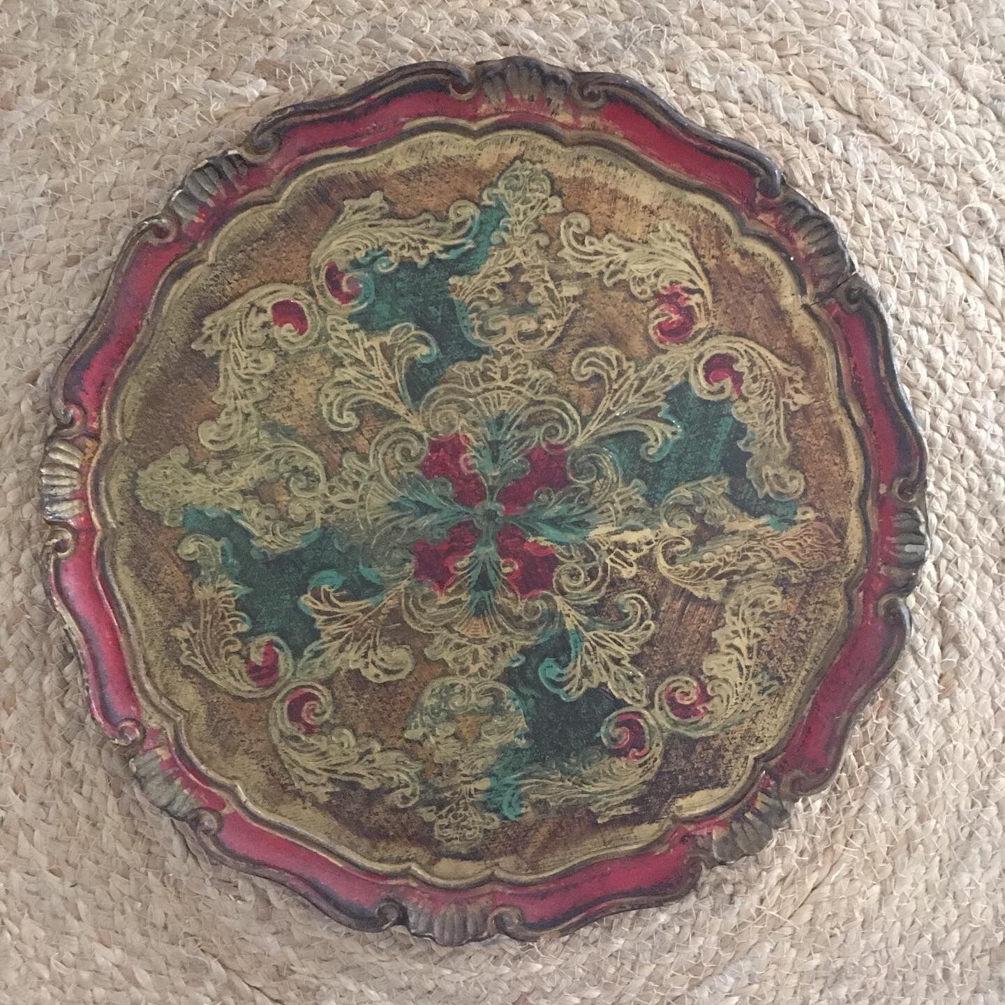 Florentine style wooden tray