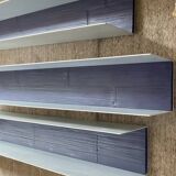 Series 3 contemporary wall-mounted bookcase shelves in aluminum and wood