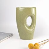Vintage celadon enamel ceramic vase