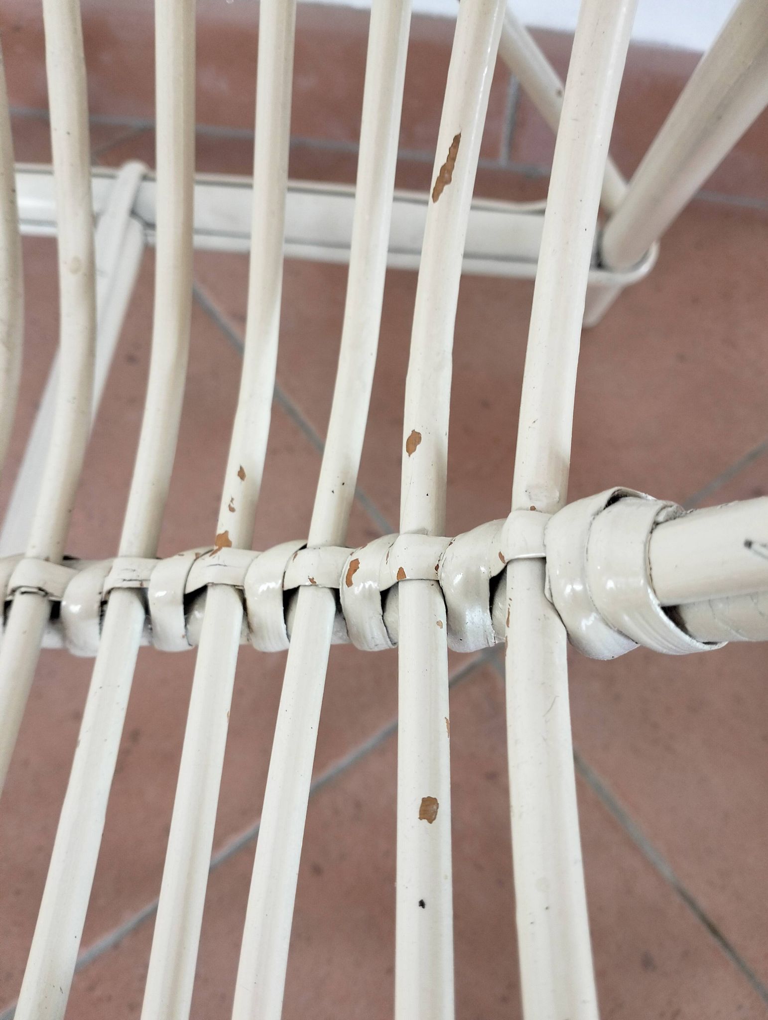 White rattan shell chair