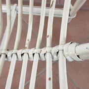 White rattan shell chair
