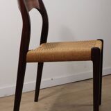 Scandinavian chair model 71 by Niels Otto Moller in teak and rope