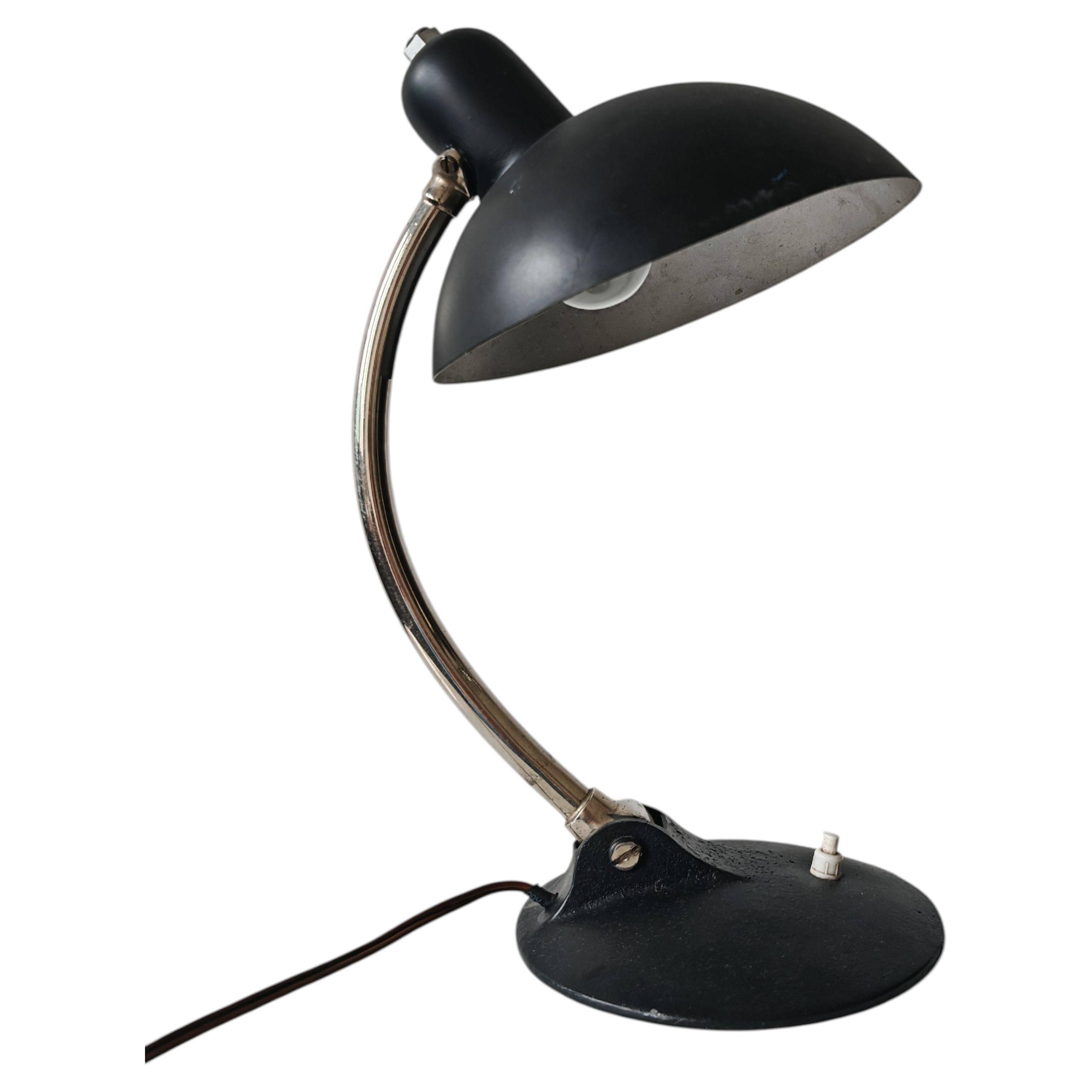 Bauhaus table lamp in wrought iron and steel, 1930s