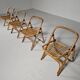 Set of 4 Dal Vera bamboo folding chairs, brass details, Italy, 1960s.