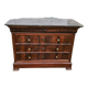 Flamed Mahogany Commode with Veined Black Marble Top