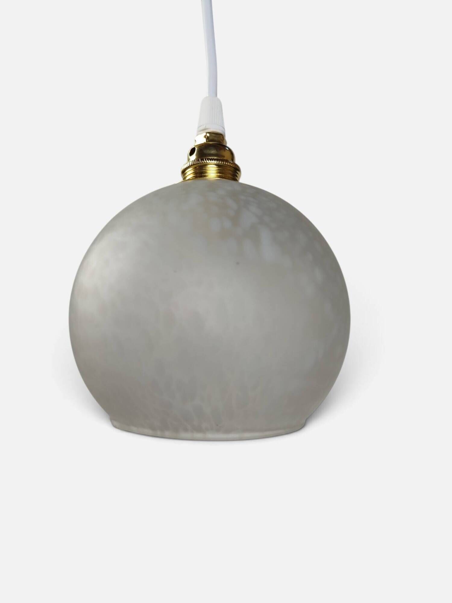 Small speckled frosted glass ball pendant – 1970s