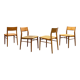 Mid century cherry wood dining chairs by Georg Leowald for Wilkhahn, Set of 4, Germany,1950s