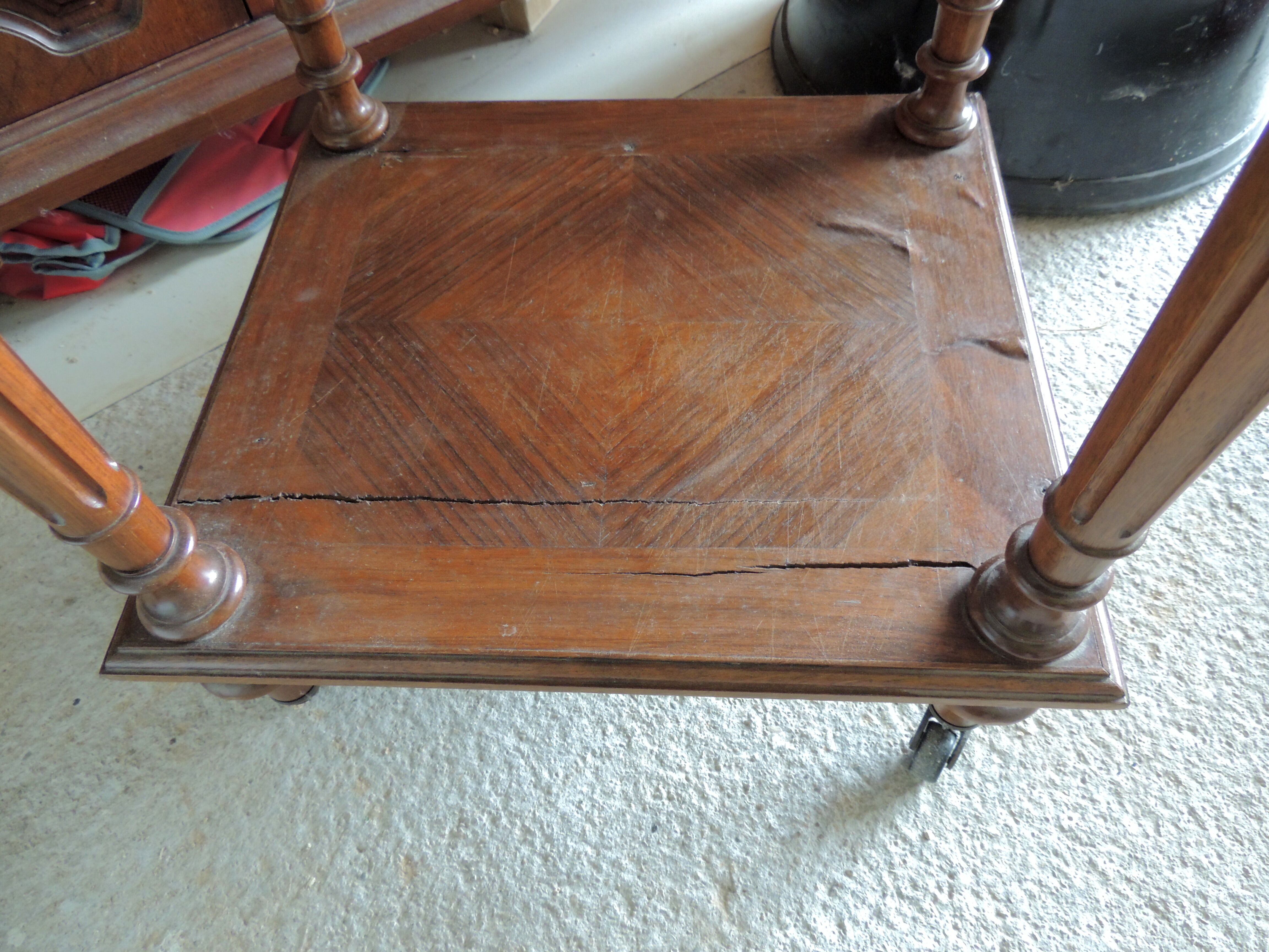 Old marble flat nightstand bedside