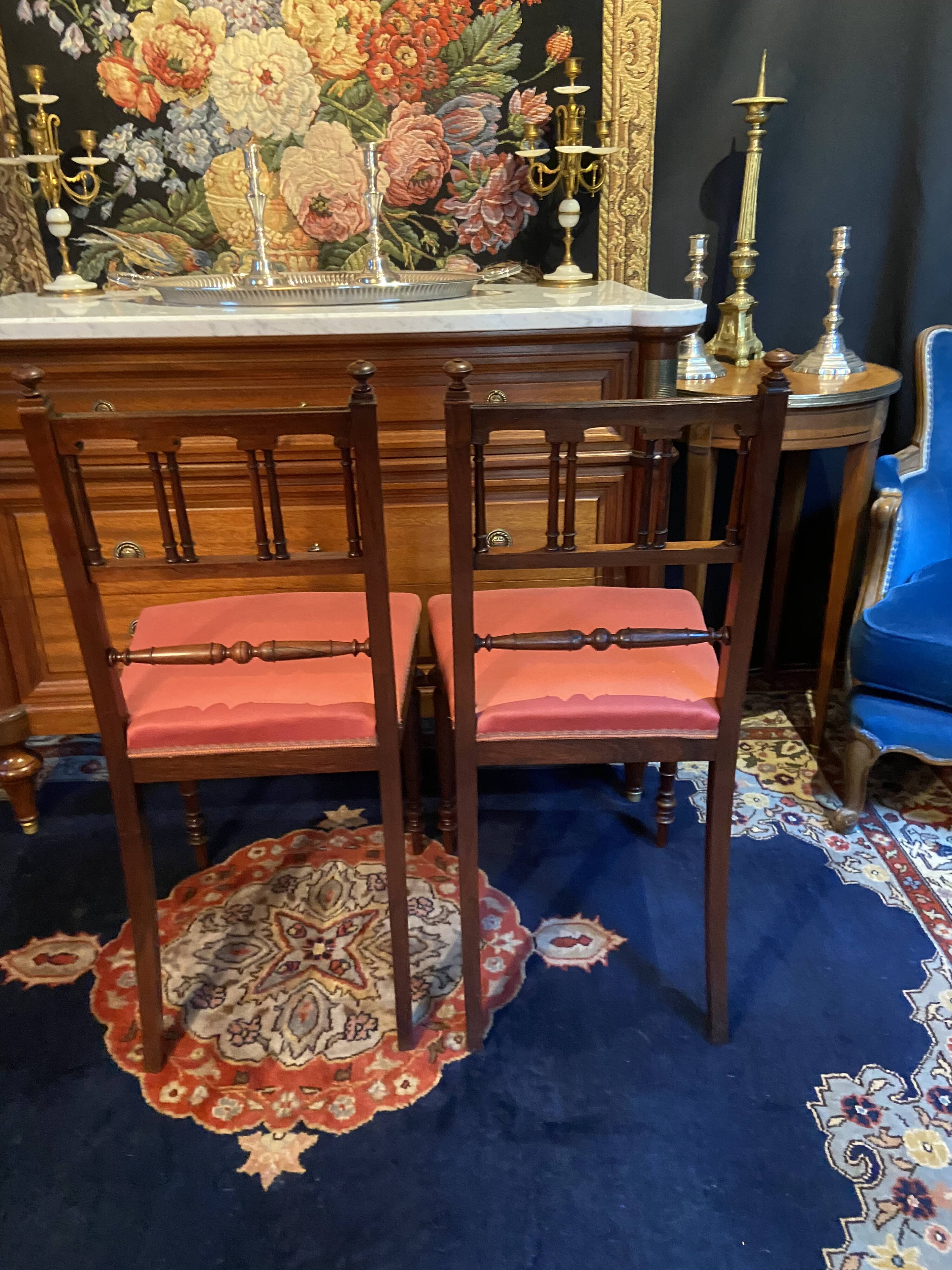 Pair of rosewood chairs from the 19th century, Napoleon III style.