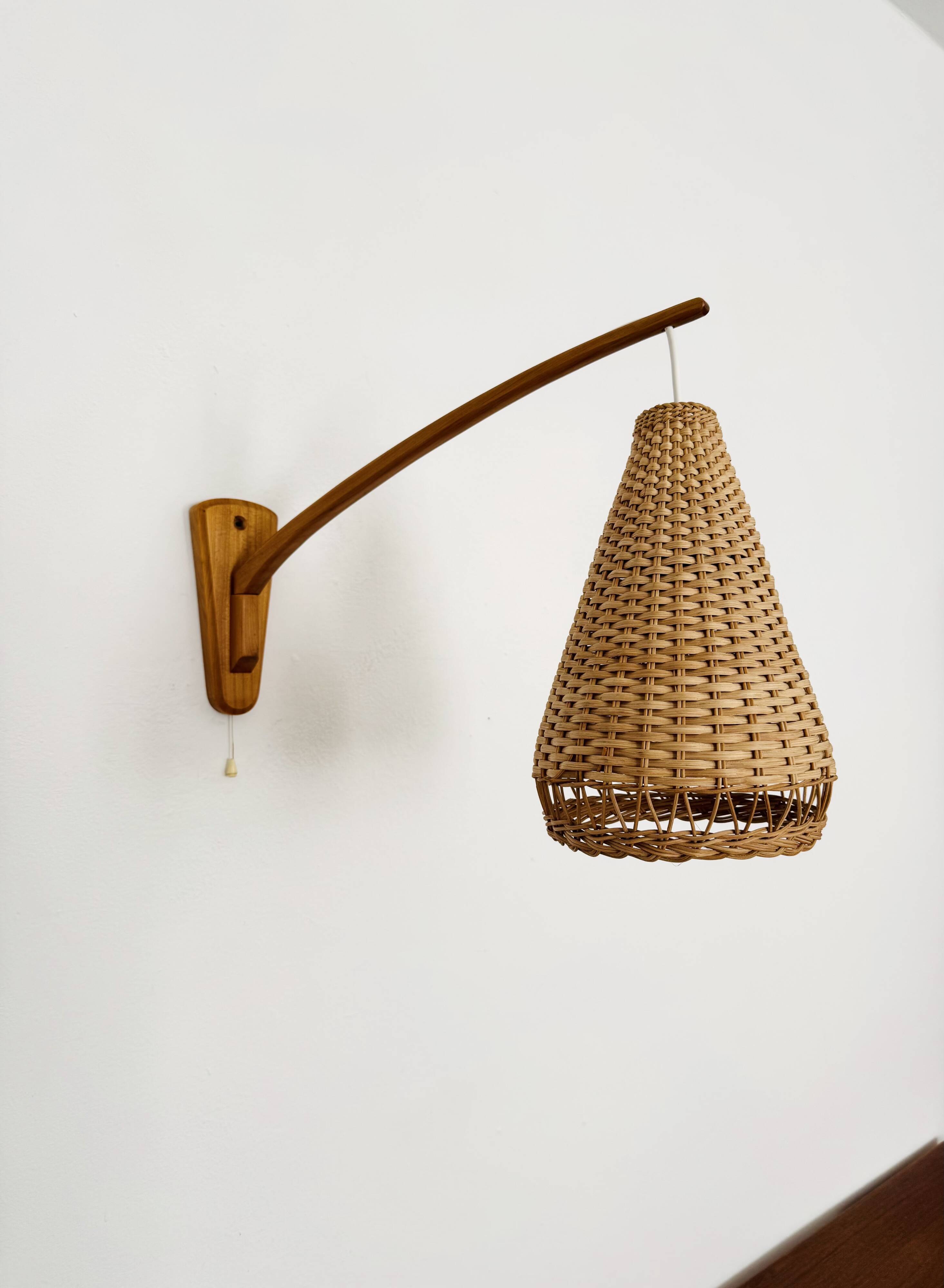 Elm and Wicker Wall Lamp