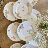 Set of 10 vintage porcelain dessert plates