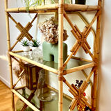 Rattan and glass shelf