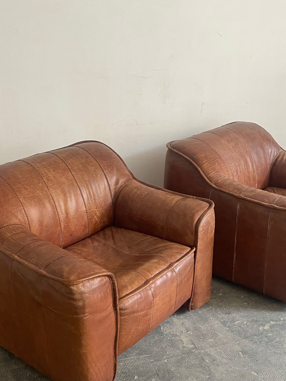 Pair of leather armchairs