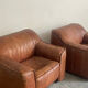 Pair of leather armchairs