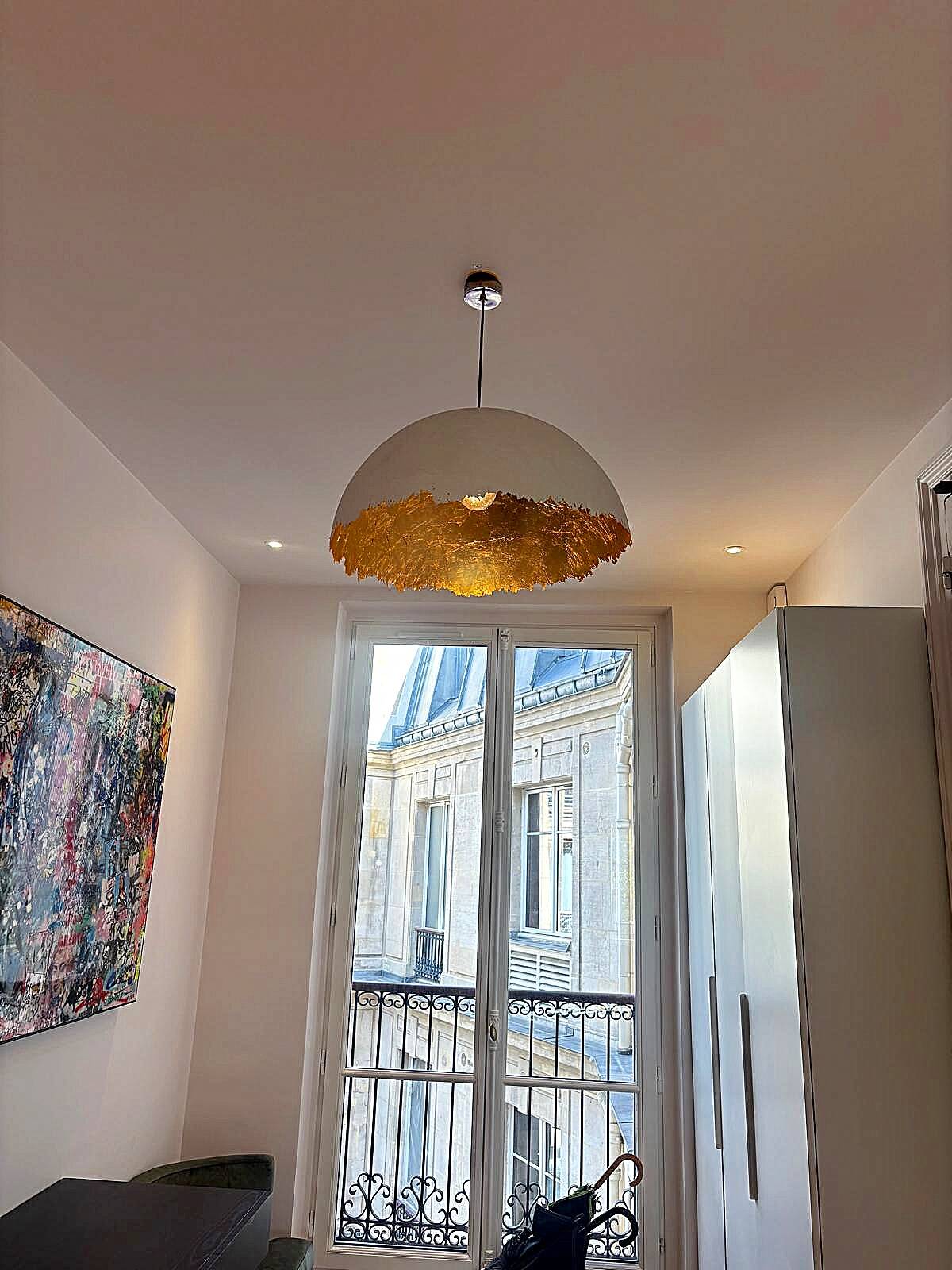 Suspension PostKrisi 49 Catellani & Smith, Ø 60 cm, gold leaf (2 available)