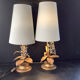 2 Lampes Attribuées Hans Kogl  1970 Hollywood Regency Glycine Dorure F