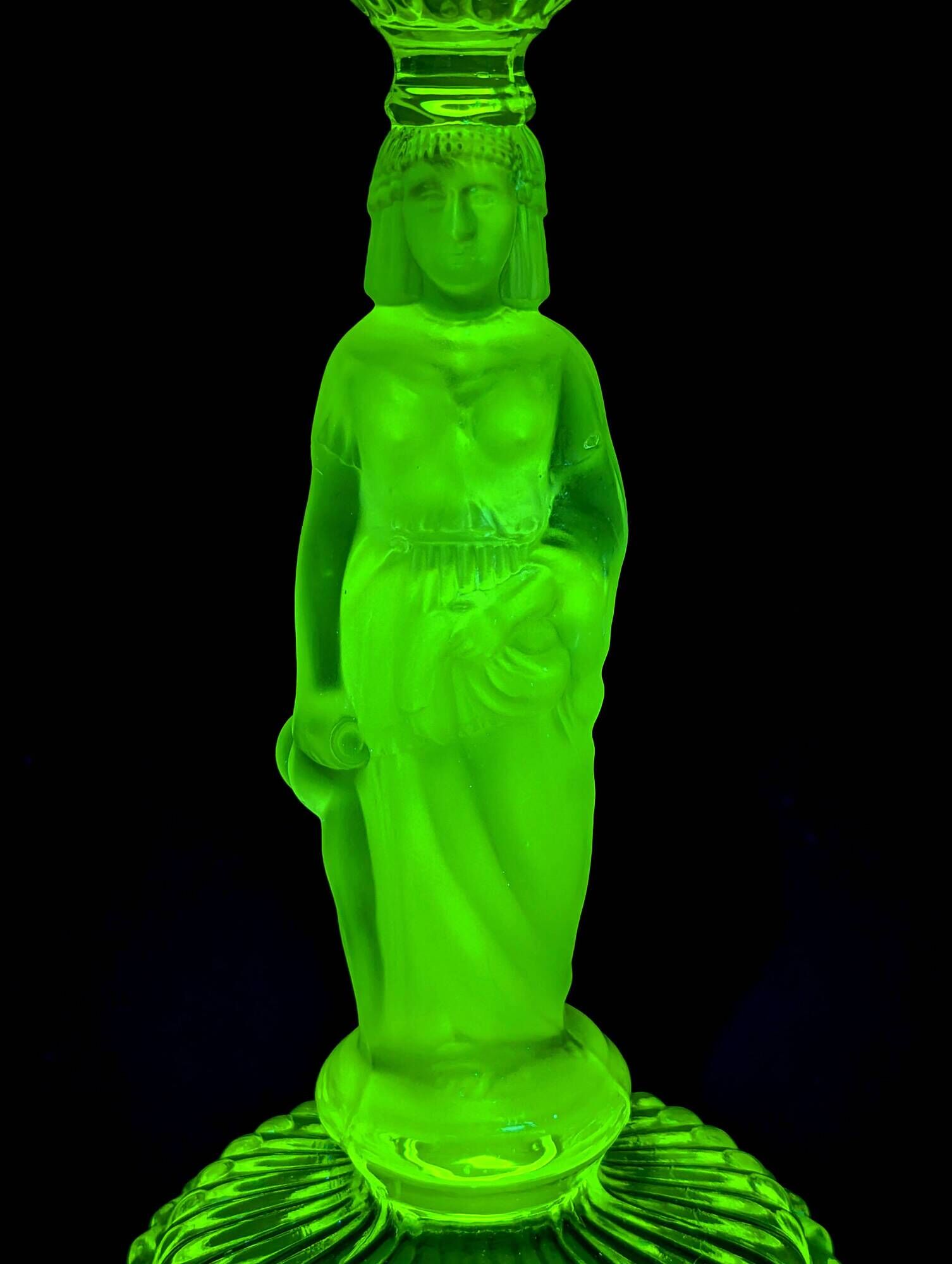 Antique Crystal Candlestick "The Water Carrier" (1900-1920)