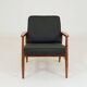 Modern living room chair deep olive green wool by M.Zielinski