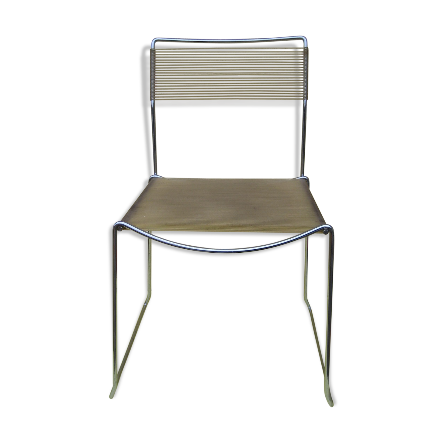 Chrome and scoubidou chair