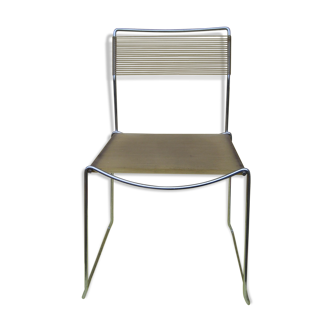 Chrome and scoubidou chair