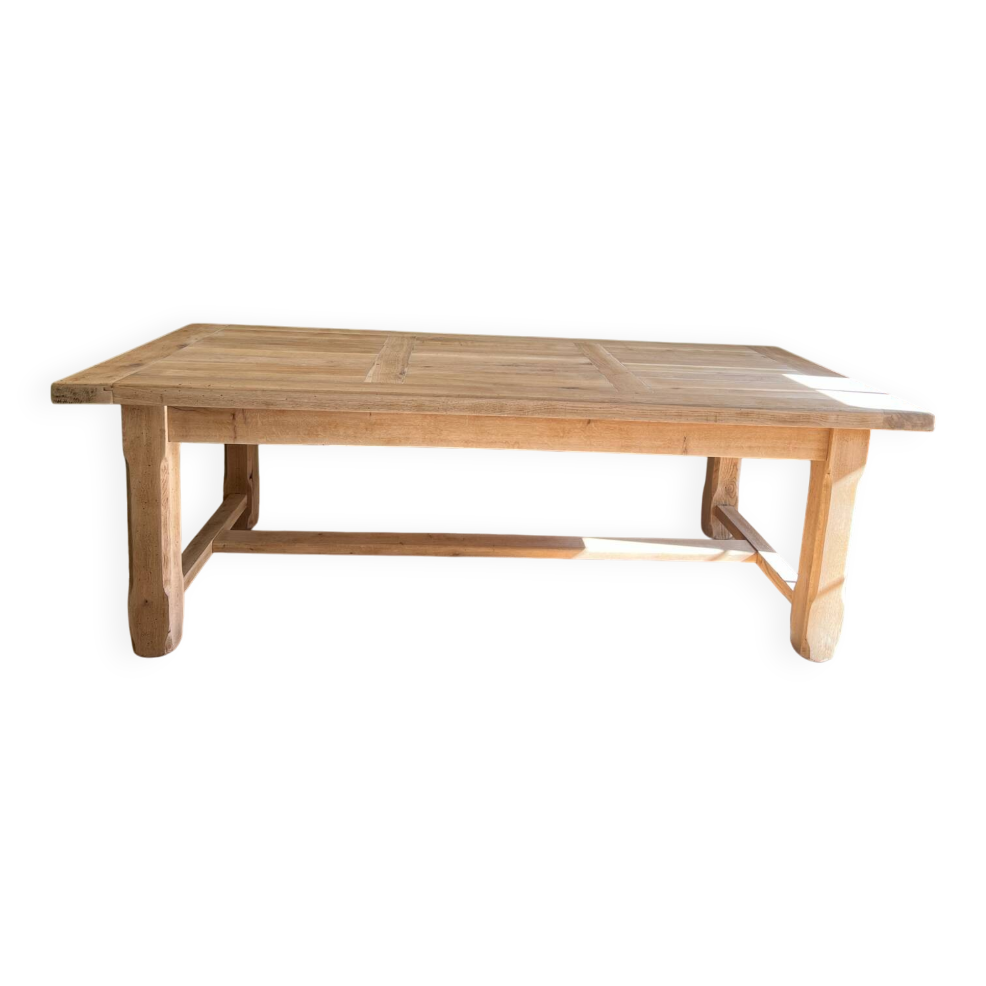 Large farmhouse table in solid oak – 230 cm