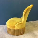 Set of 2 old gold toad armchairs