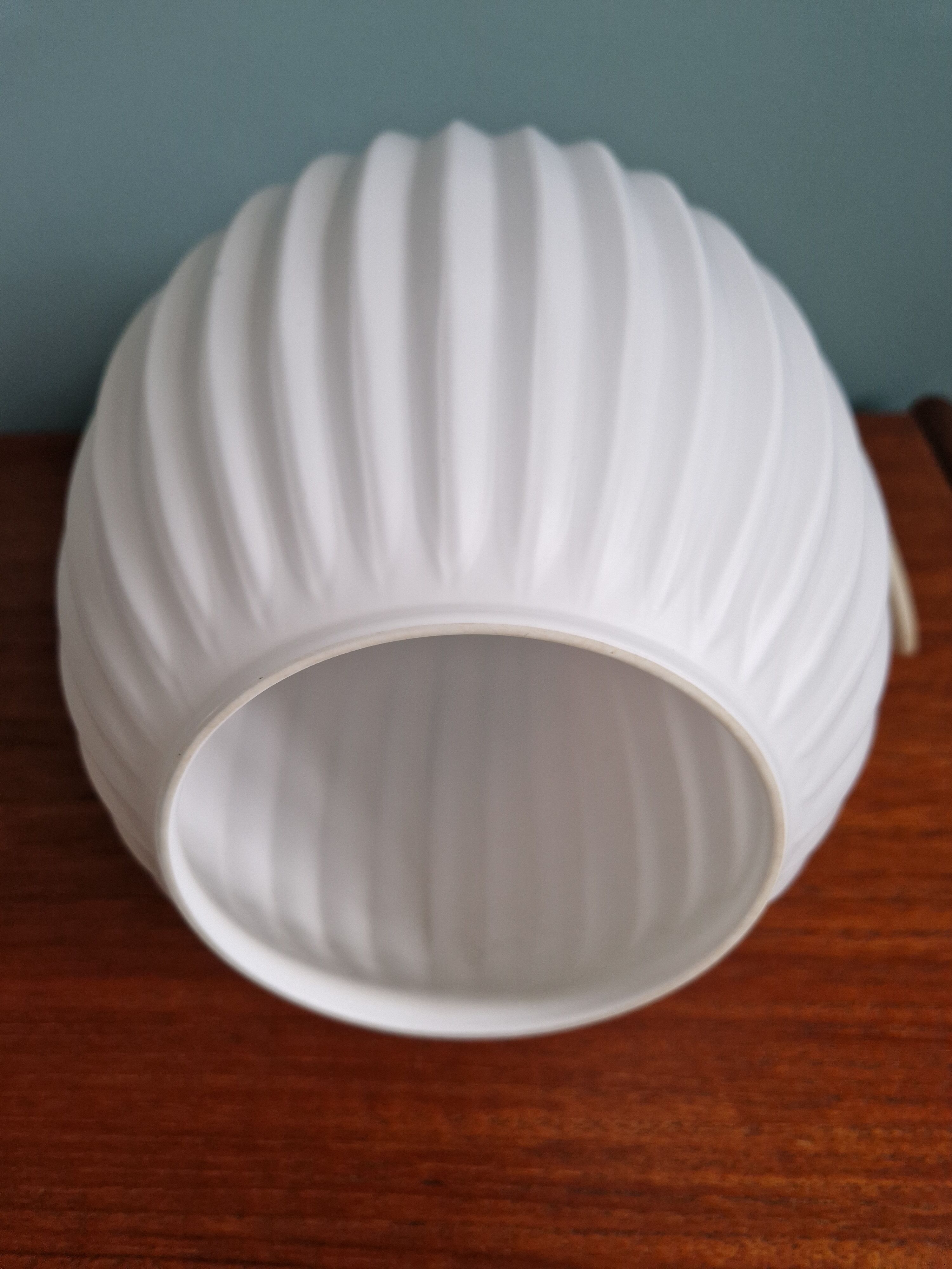 Scandinavian suspension lamp in white opaline 1960s